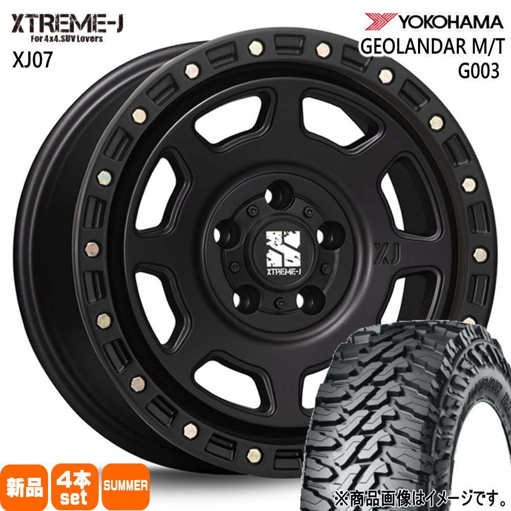 215/70R16 100/97Q LT ジオランダー MT G003 GEOLANDAR M/T G003 ヨコハマ YOKOHAMA 新品 夏用 サマータイヤ ホイール 4本セット MLJ XTREME-J XJ07 16×7.0+35 5/114.3 16インチ