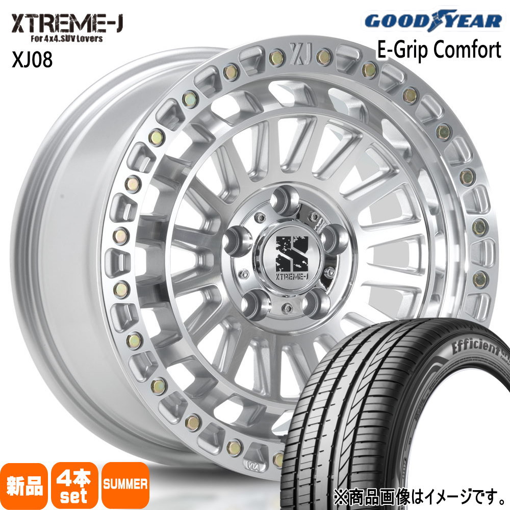215/60R17 96H エフィシェントグリップ コンフォート EfficientGrip Comfort グッドイヤー GOODYEAR 新品 夏用 サマータイヤ ホイール 4本セット MLJ XTREME-J XJ08 17×7.5+42 5/114.3 17インチ