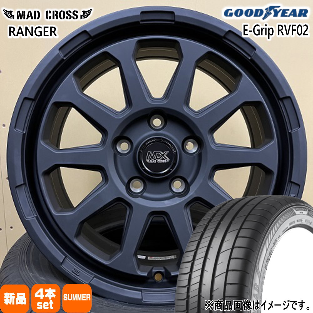 205/60R16 92V エフィシェントグリップ RVF02 EfficentGrip RVF02 グッドイヤー GOODYEAR 新品 夏用 サマータイヤ ホイール 4本セット HOT STUFF CORPORATION MAD CROSS RANGER 16×7.0+38 5/114.3 16インチ