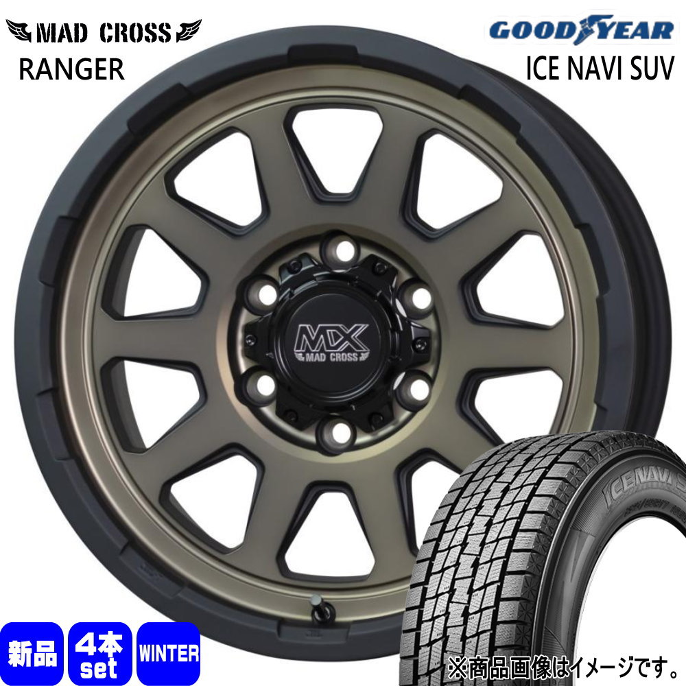 265/60R18 110Q アイスナビ SUV ICE NAVI SUV グッドイヤー GOODYEAR 新品 冬用 スタッドレスタイヤ ホイール 4本セット HOT STUFF CORPORATION MAD CROSS RANGER 18×8.0+20 6/139.7