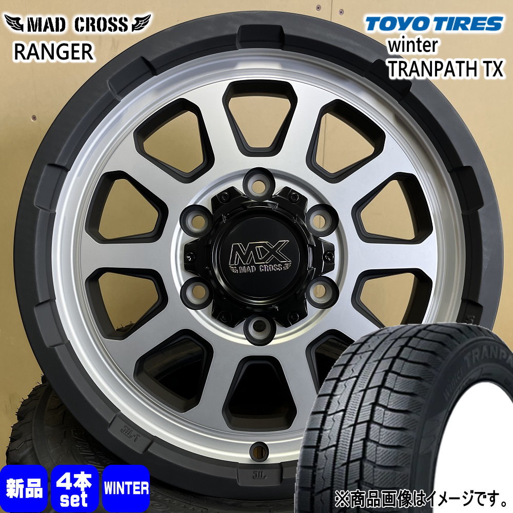 215/65R16 98Q ウィンタートランパス TX WinterTRANPATH TX トーヨータイヤ TOYOTIRES 新品 冬用 スタッドレスタイヤ ホイール 4本セット HOT STUFF CORPORATION MAD CROSS RANGER 16×6.5+38 6/139.7