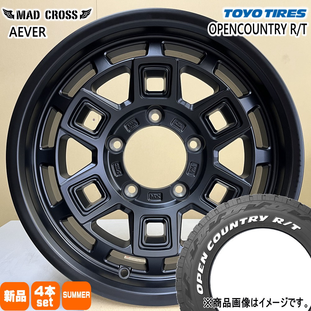 225/70R16 102/99Q LT オープンカントリー RT OPENCOUNTRY R/T トーヨータイヤ TOYOTIRES 新品 夏用 サマータイヤ ホイール 4本セット HOT STUFF CORPORATION MAD CROSS AEVER 16×6.0+0 5/139.7