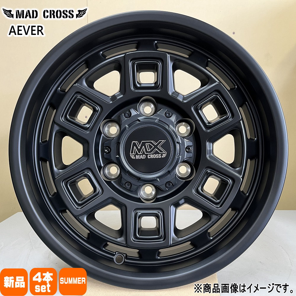 195/80R15 銘柄指定不可 輸入タイヤ 輸入タイヤ 輸入タイヤ 新品 夏用 サマータイヤ ホイール 4本セット HOT STUFF CORPORATION MAD CROSS AEVER 15×6.0+44 6/139.7