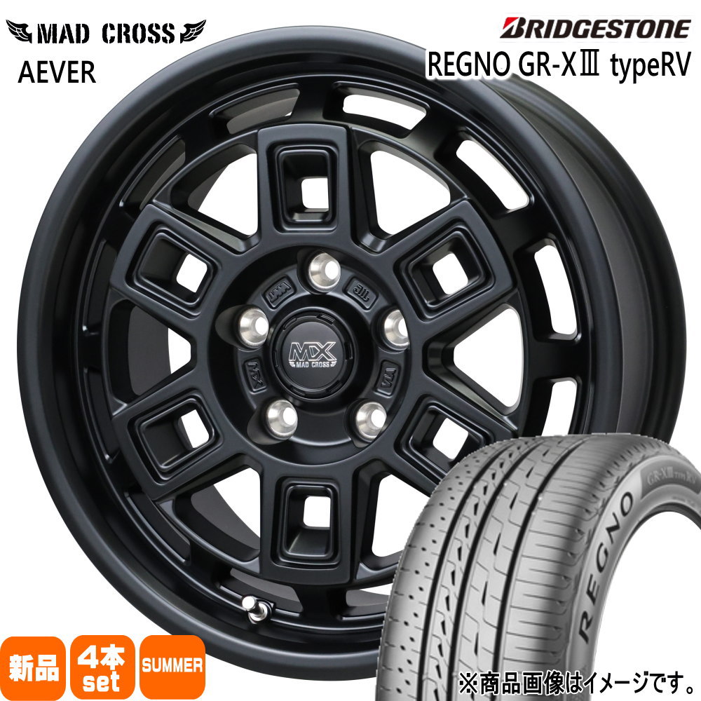 205/60R16 96H XL レグノ GRX3 タイプRV REGNO GR-X3 type RV ブリヂストン BRIDGESTONE 新品 夏用 サマータイヤ ホイール 4本セット HOT STUFF CORPORATION MAD CROSS AEVER 16×7.0+38 5/114.3