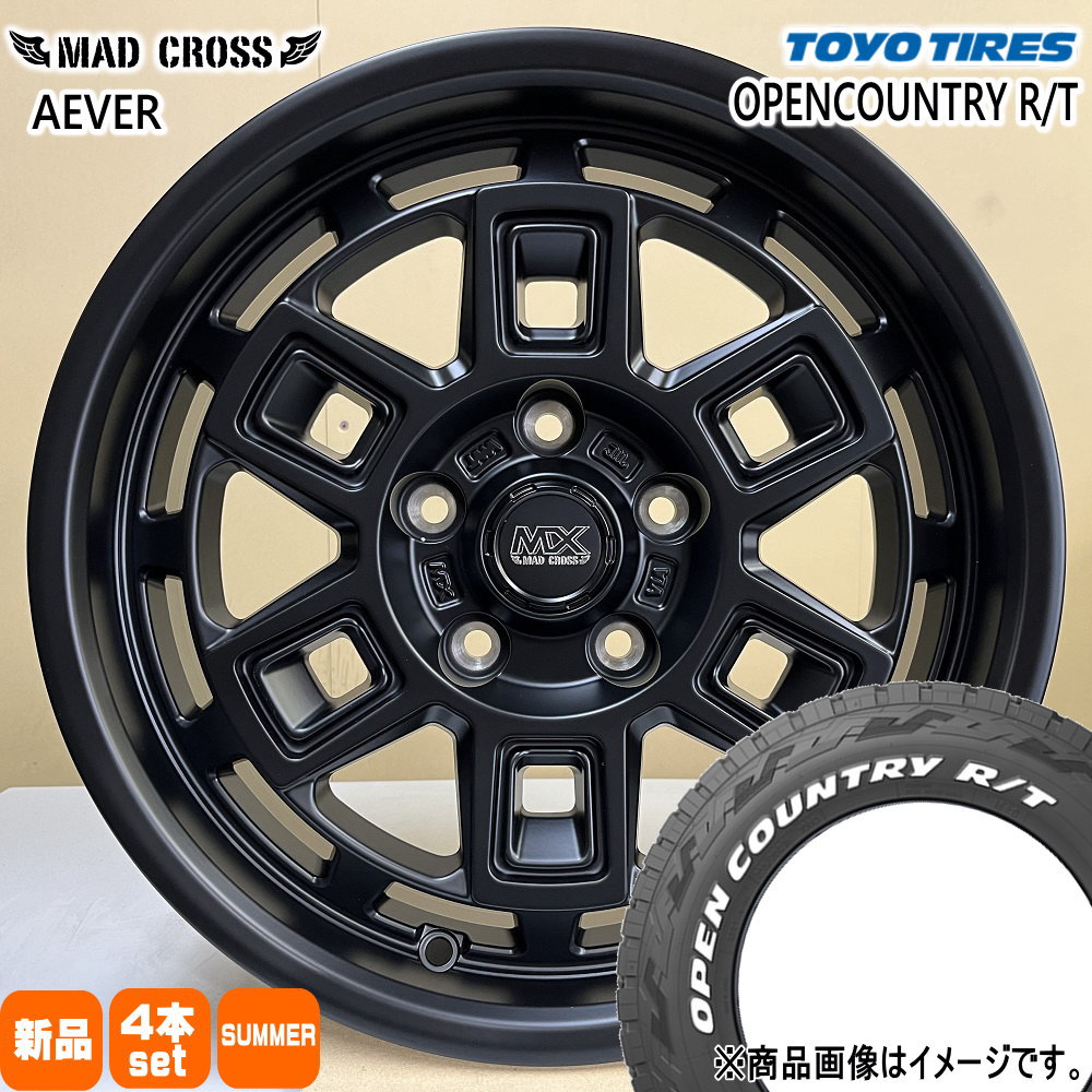 225/70R16 102/99Q LT オープンカントリー RT OPENCOUNTRY R/T トーヨータイヤ TOYOTIRES 新品 夏用 サマータイヤ ホイール 4本セット HOT STUFF CORPORATION MAD CROSS AEVER 16×7.0+38 5/114.3