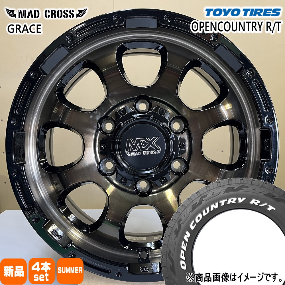 215/65R16 109/107Q LT オープンカントリー RT OPENCOUNTRY R/T トーヨータイヤ TOYOTIRES 新品 夏用 サマータイヤ ホイール 4本セット HOT STUFF CORPORATION MAD CROSS GRACE 16×6.5+48 6/139.7 16インチ