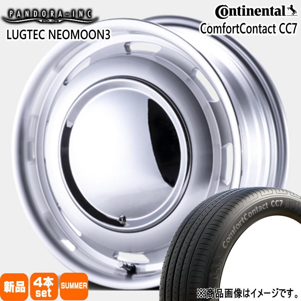 165/55R15 75V コンフォートコンタクト CC7 ComfortContact CC7 コンチネンタル Continental 新品 夏用 サマータイヤ ホイール 4本セット PANDORA LUGTEC NEO MOON3 15×4.5+45 4/100