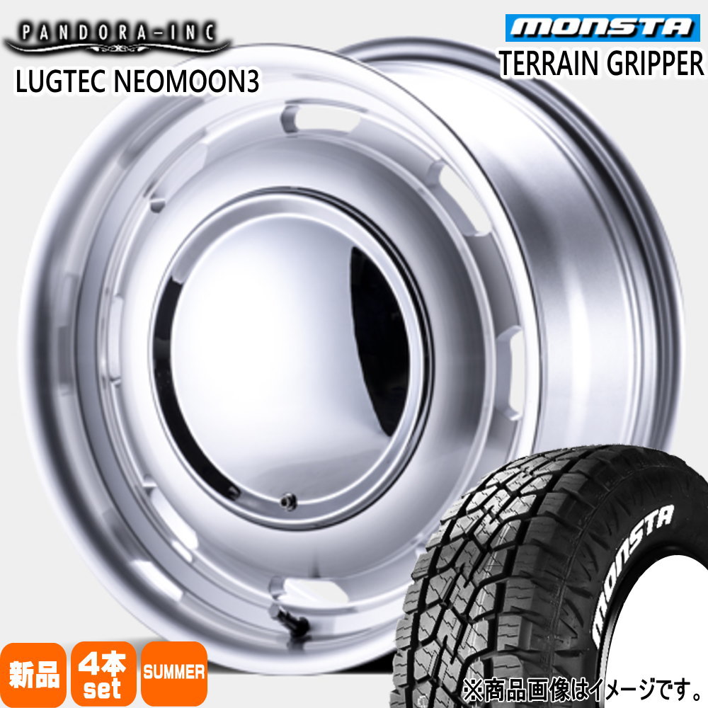 215/70R16 107/105Q LT テレーングリッパー TERRAIN GRIPPER モンスタ MONSTA 新品 夏用 サマータイヤ ホイール 4本セット PANDORA LUGTEC NEO MOON3 16×6.5+38 6/139.7