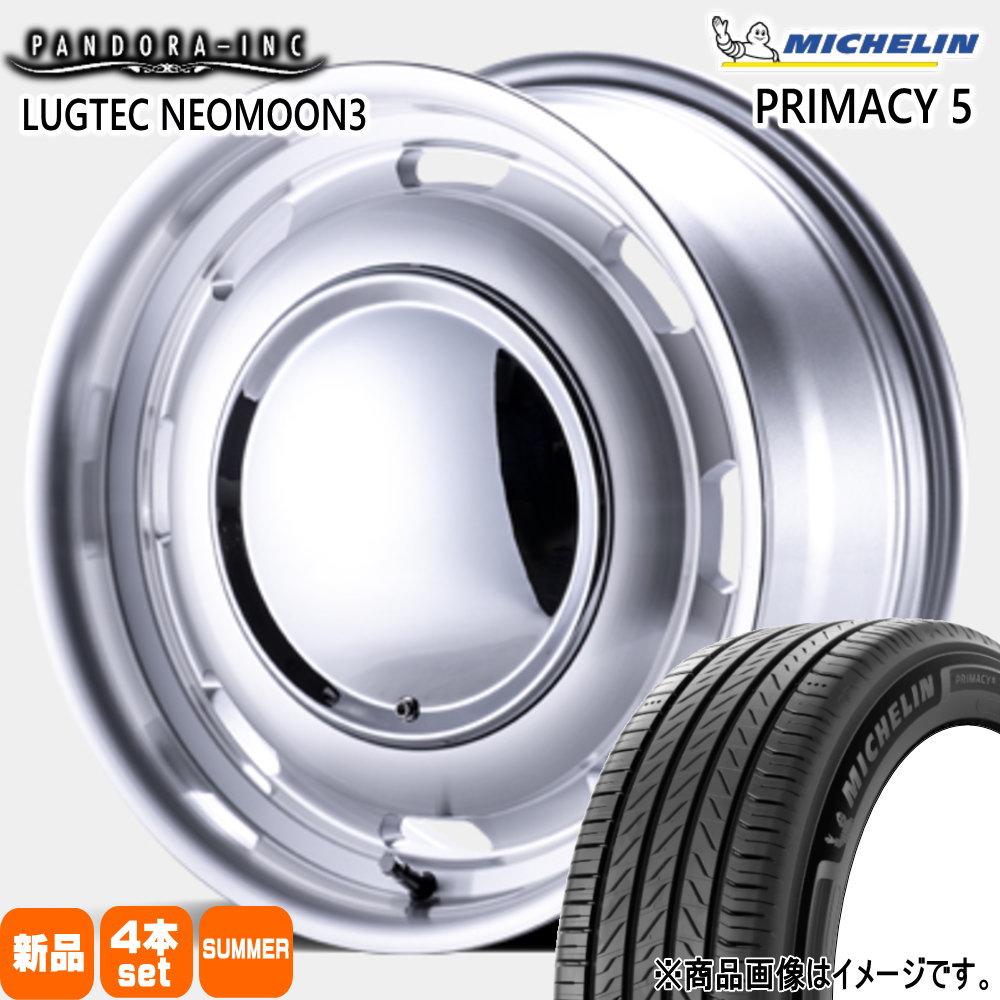 215/65R16 102V XL プライマシー5 RIMACY 5 ミシュラン MICHELIN 新品 夏用 サマータイヤ ホイール 4本セット PANDORA LUGTEC NEO MOON3 16×6.5+38 6/139.7
