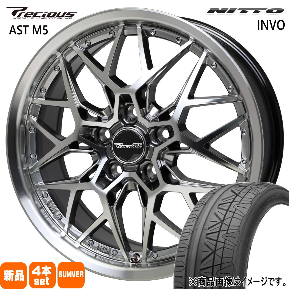 225/40R19 93Y XL インヴォ INVO ニットー NITTO 新品 夏用 サマータイヤ ホイール 4本セット HOT STUFF CORPORATION Precious AST M5 19×8.0+42 5/114.3 19インチ