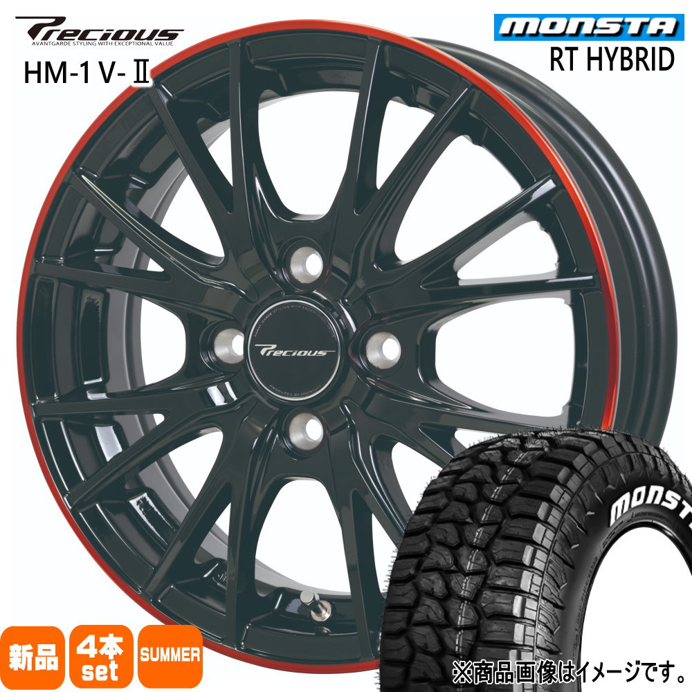 155/65R14 81S XL RTハイブリッド RT HYBRID モンスタ MONSTA 新品 夏用 サマータイヤ ホイール 4本セット HOT STUFF CORPORATION Precious HM-1 V2 14×4.5+45 4/100 14インチ