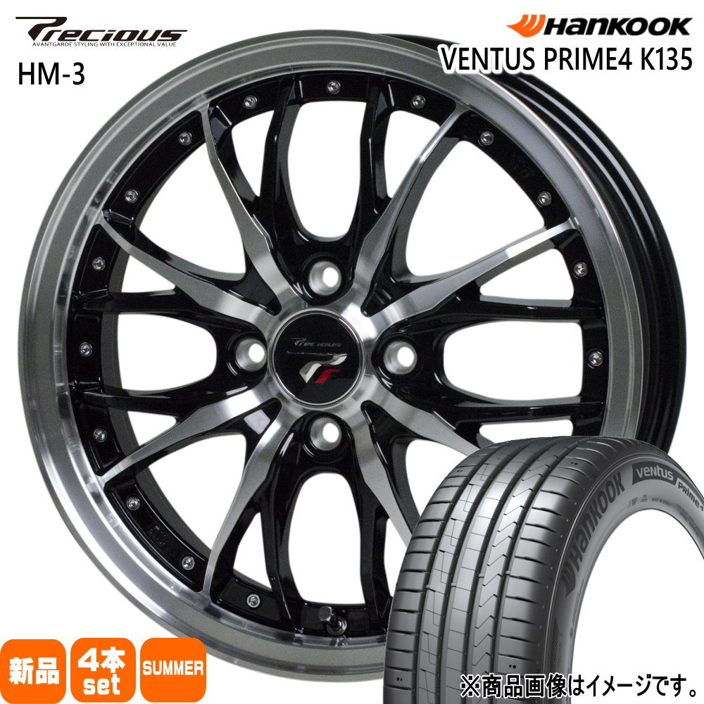 195/50R16 ベンタス プライム4 K135 VENTUS Prime4 K135 ハンコック HANKOOK 新品 夏用 サマータイヤ ホイール 4本セット HOT STUFF CORPORATION Precious HM-3 16×6.0+40 4/100 16インチ