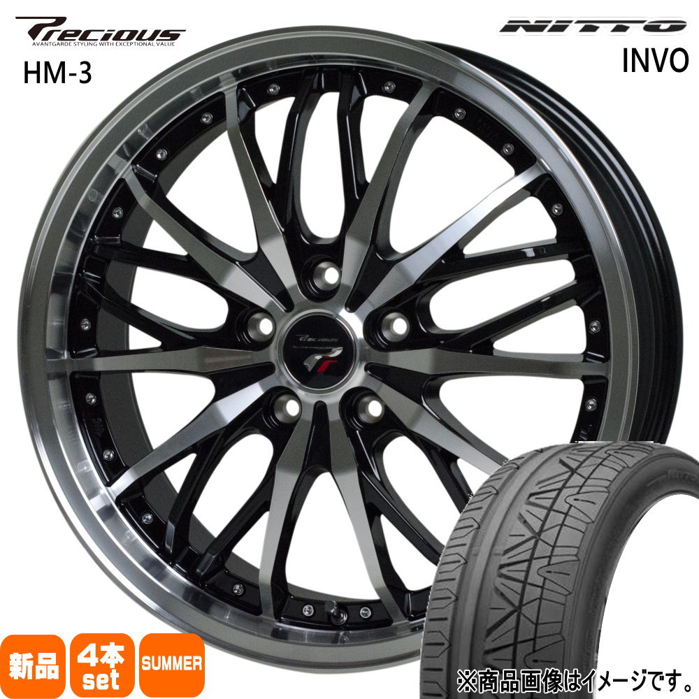 225/30R20 85W XL インヴォ INVO ニットー NITTO 新品 夏用 サマータイヤ ホイール 4本セット HOT STUFF CORPORATION Precious HM-3 20×8.5+42 5/114.3 20インチ