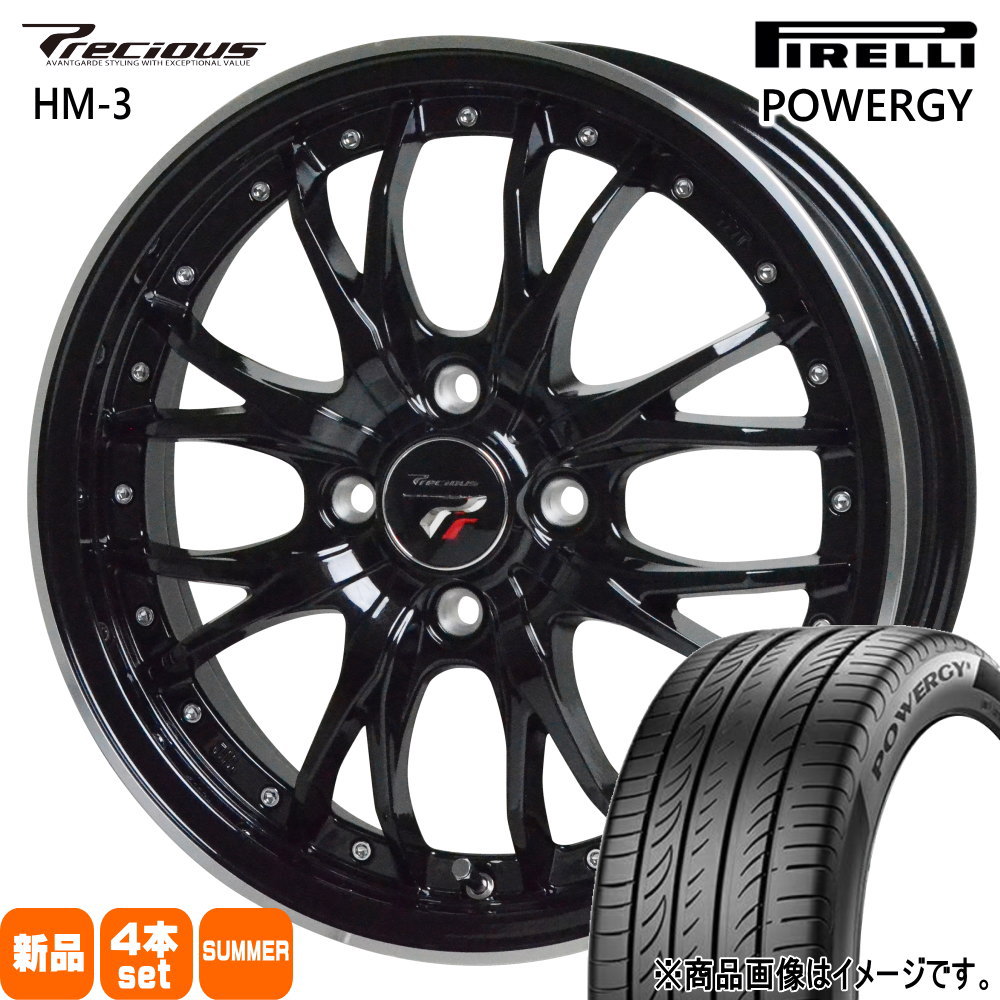 165/55R15 75V パワジー POWERGY ピレリ PIRELLI 新品 夏用 サマータイヤ ホイール 4本セット HOT STUFF CORPORATION Precious HM-3 15×4.5+45 4/100 15インチ