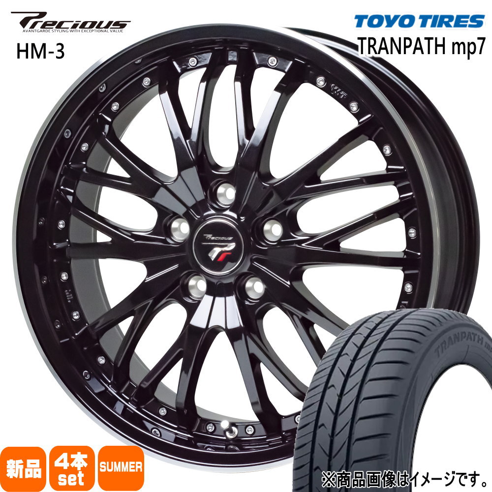 215/45R18 トランパス mp7 TRANPATH mp7 トーヨータイヤ TOYOTIRES 新品 夏用 サマータイヤ ホイール 4本セット HOT STUFF CORPORATION Precious HM-3 18×7.5+38 5/114.3 18インチ