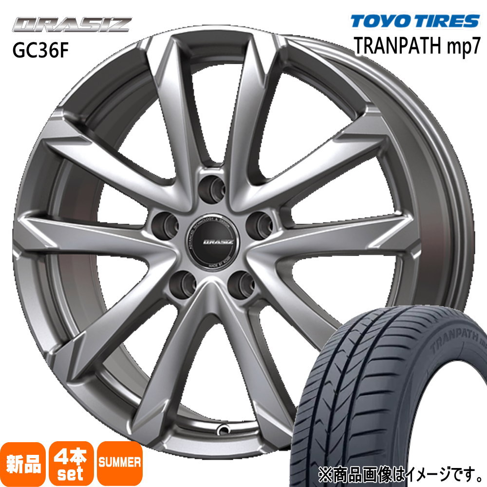 195/65R15 トランパス mp7 TRANPATH mp7 トーヨータイヤ TOYOTIRES 新品 夏用 サマータイヤ ホイール 4本セット KIT JAPAN QRASIZ GC36F 15×6.0+43 5/100 15インチ