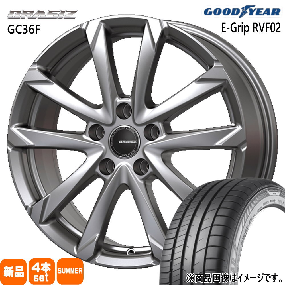 225/60R17 99H エフィシェントグリップ RVF02 EfficentGrip RVF02 グッドイヤー GOODYEAR 新品 夏用 サマータイヤ ホイール 4本セット KIT JAPAN QRASIZ GC36F 17×7.0+48 5/114.3 17インチ