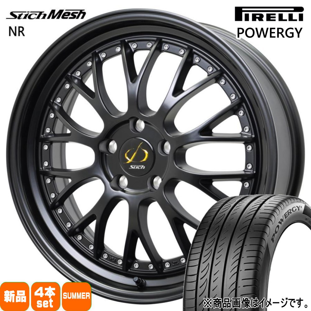 225/45R18 95W XL パワジー POWERGY ピレリ PIRELLI 新品 夏用 サマータイヤ ホイール 4本セット HOT STUFF CORPORATION StichMESH NR 18×8.0+42 5/114.3