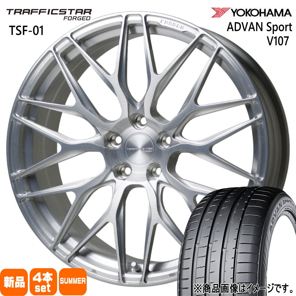 235/35R20 92Y XL アドバン スポーツ V107 ADVAN Sport V107 ヨコハマ YOKOHAMA 新品 夏用 サマータイヤ ホイール 4本セット HOT STUFF CORPORATION TRAFFICSTAR FORGED TSF-01 20×8.5+38 5/114.3 20インチ