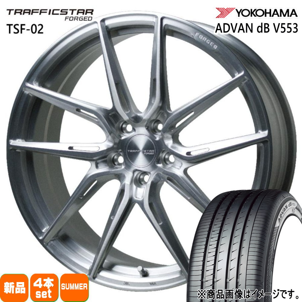 235/40R19 96Y XL アドバン デシベル V553 ADVAN dB V553 ヨコハマ YOKOHAMA 新品 夏用 サマータイヤ ホイール 4本セット HOT STUFF CORPORATION TRAFFICSTAR FORGED TSF-02 19×8.0+35 5/114.3
