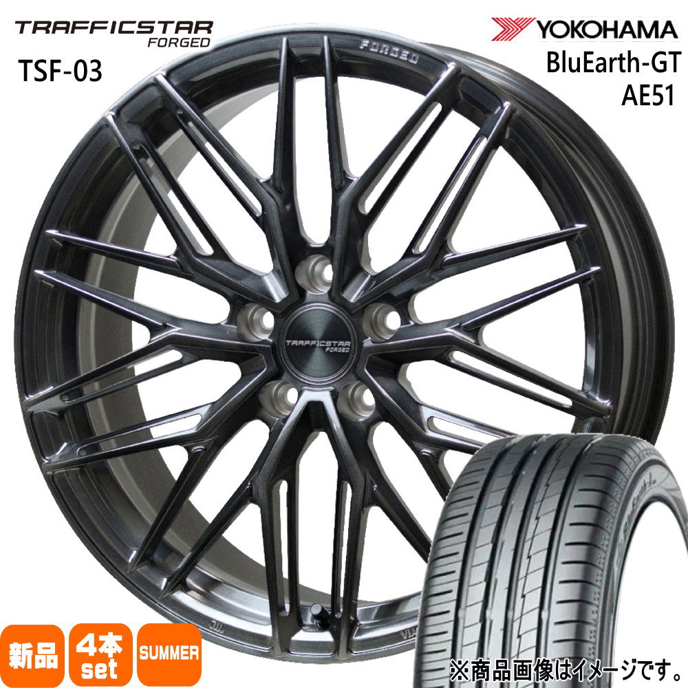 235/40R19 96W XL ブルーアース GT AE51 BluEarth-GT AE51 ヨコハマ YOKOHAMA 新品 夏用 サマータイヤ ホイール 4本セット HOT STUFF CORPORATION TRAFFICSTAR FORGED TSF-03 19×8.0+42 5/114.3