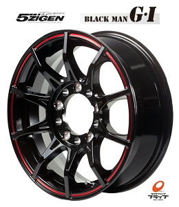 送料無料　4本セット　5ZIGEN　5次元　BLACKMAN　G.I　ブラックマン　グロスブラックレッドライン　16インチ　5.5J　インセット+20　5穴　PCD139.7　4本　スズキ　ジムニー