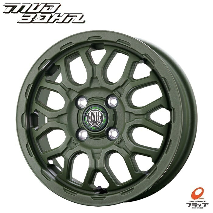 送料無料 ホイールのみ 4本セット BEST INTERMILANO MUD BAHN XR-800M ME チッピンググリーン 14インチ 4.5J インセット+45 4穴 PCD100 JWL 軽自動車 インターミラノ ベスト マッドバーン ざらざら塗装