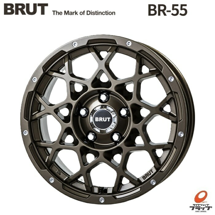 【取り寄せ品】送料無料 4本セット ホイールのみ TRISTAR BRUT BR-55 シャンパンゴールド 16インチ 6.5J インセット35 5穴 PCD114.3 トライスター ブルート