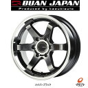  送料無料 ホイールのみ 4本セット BUAN JAPAN KBRACING18MAX ハイパーブラック 18インチ 8.0J インセット38 6穴 PCD139.7 JWL-T JWL VIA JAWA 舞杏 ブアンジャパン KBレーシング 18 マックス 200系ハイエース レジアスエース 車検規格対応品 日本製