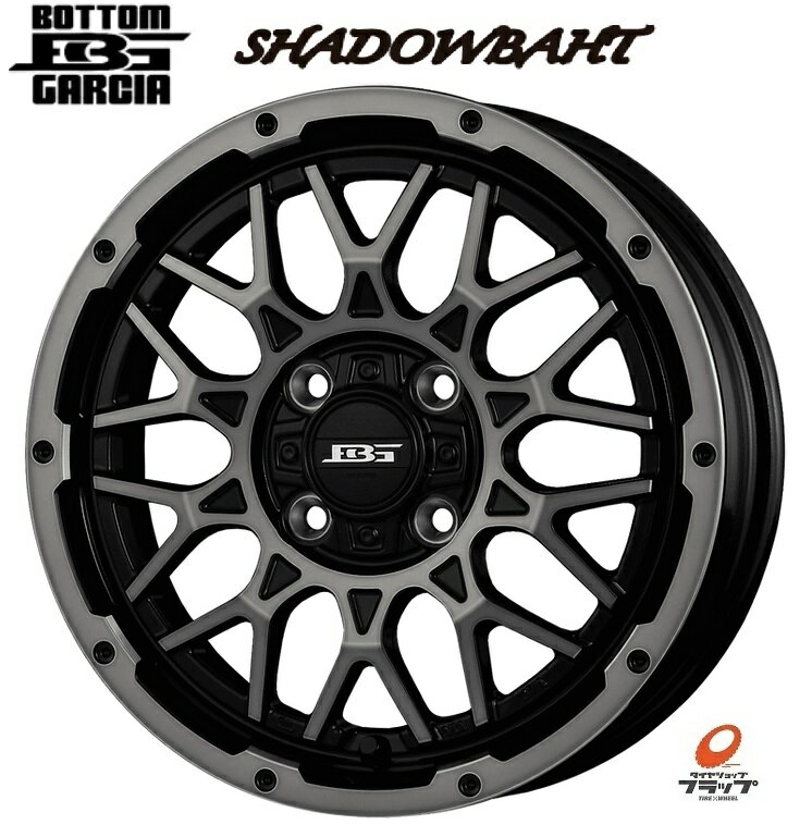 送料無料 4本セット ホイールのみ KITジャパン ボトムガルシア SHADOWBAHT シャドウバーツ ブラックポリッシュ/ブラッククリア 14インチ 4.5J インセット+45 4穴 PCD100 4本 軽自動車 ハスラー タフト ウェイク エブリィ アトレー ソリオ デリカD:2 N-BOX KOSEI コーセイ