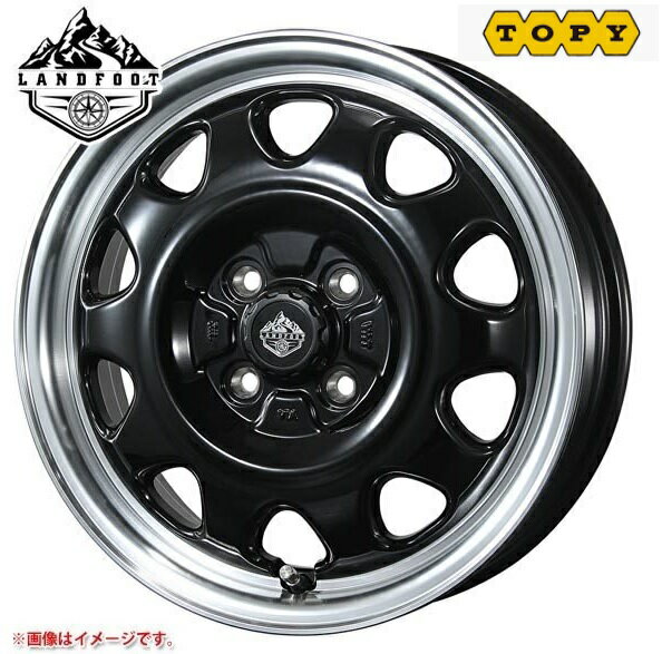 送料無料　トピー実業　TOPY　LANDFOOT　SWZ　ランドフット　14インチ　4.5J　インセット+45　4穴　PCD100　　4本セット　軽自動車　ワゴンR　エブリィ　アルト　スペーシア　N-BOX　タント　ムーヴ　ウェイク　デイズ　ピクシス