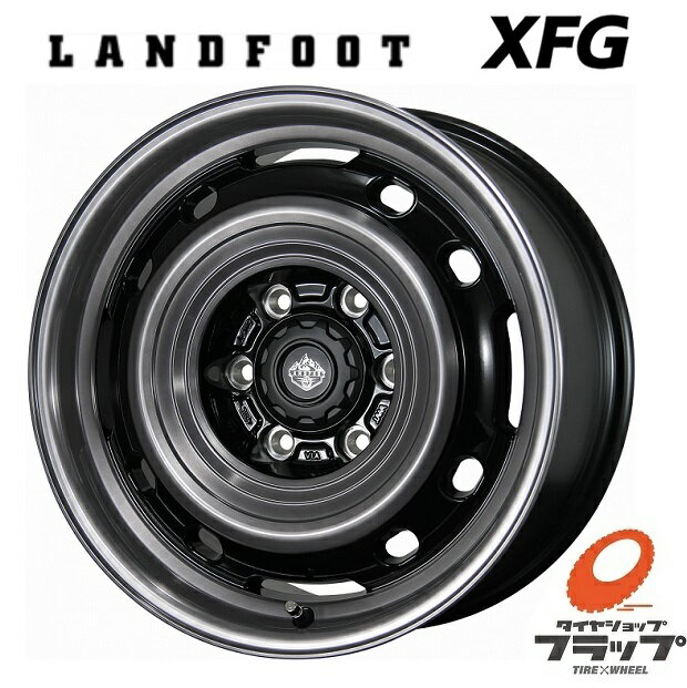 送料無料 4本セット ホイールのみ トピー実業 LANDFOOT XFG ランドフット スモーククリア/ポリッシュ 16インチ 6.5J インセット+38 6穴 PCD139.7 JWL-T 4本 200系ハイエース レジアスエース ボンゴブリーニイバン 鉄チン風