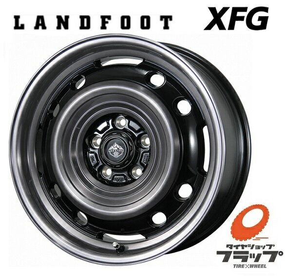 送料無料 4本セット ホイールのみ トピー実業 LANDFOOT XFG ランドフット スモーククリア/ポリッシュ 14インチ 5J インセット+50 5穴 PCD114.3 JWL-T 4本 タウンエースMC後 S400系 鉄チン風