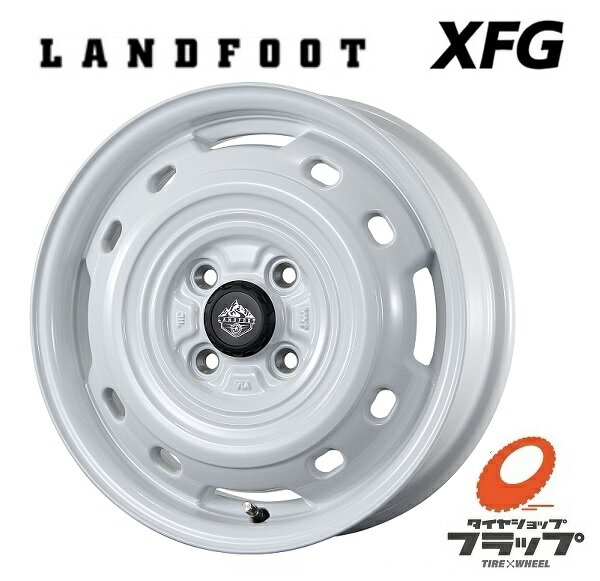 送料無料 4本セット ホイールのみ トピー実業 LANDFOOT XFG ランドフット ホワイト 14インチ 4.5J インセット+45 4穴 PCD100 JWL 4本 軽自動車 ワゴンR エブリィ アルト スペーシア N-BOX タント ムーヴ ウェイク ハイゼット デイズ ピクシス 鉄チン風