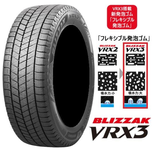 【ゴムバルブ付き！】BRIDGESTONE(ブリヂストン) BLIZZAK ブリザック VRX3 235/55R17 99Q スタッドレスタイヤ 1本 【奇数本のご注文不可！】