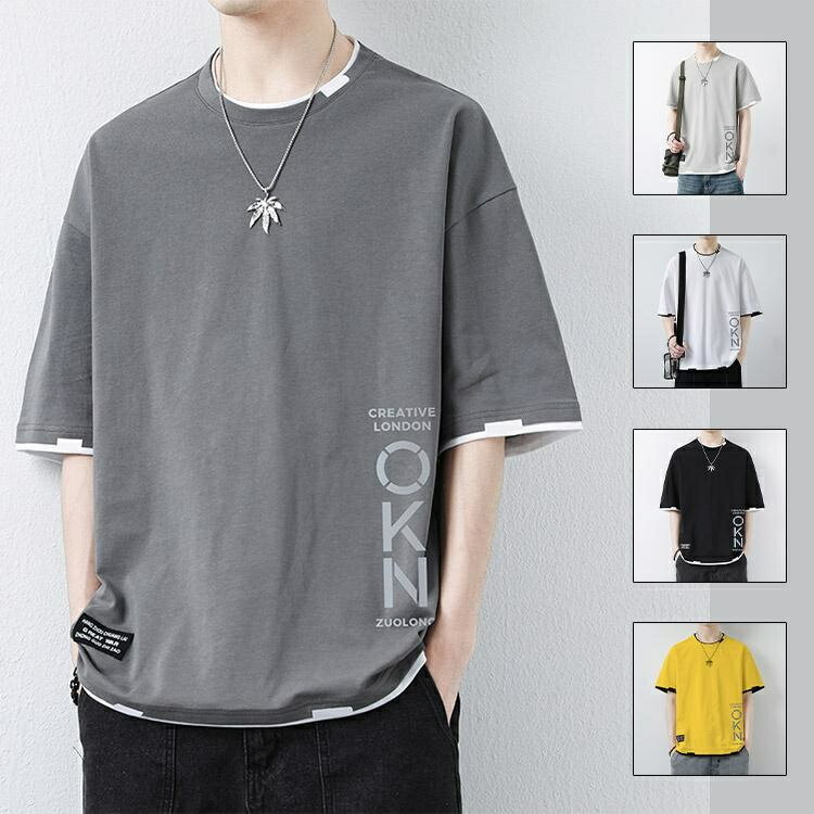樂天商城 - 半袖Tシャツ メンズ 五分袖 半袖 吸汗 カットソー おしゃれ トップス 通気性 肌触り 軽量 部屋着 インナー ルームウェア カジュアル シンプル uカット 丸首 薄手 春夏 涼しい 夏物 父の日 大きめサイズ