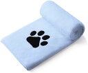 【期間限定ポイントUP】Perco ペット用タオル 超吸水 厚手 マイクロファイバー 犬 猫 体拭き (75cmx127cm, ライトブルー)