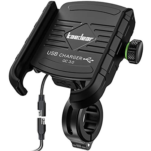 【期間限定ポイントUP】Kaedear(カエディア) バイク スマホホルダー USB 電源 防水 携帯 ホルダー バイク用 パワーグリップ USB SAE コネクター スマホ 充電 QC3.0 最大18W スマートフォン iPhone ga