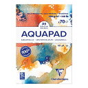【期間限定ポイントUP】クレールフォンテーヌ 水彩紙 【アクアパッド】 A5 (70枚入) 画用紙 中目 超厚口 300g パッド Clairefontaine...
