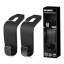 【期間限定ポイントUP】SEARISE ヘッドレストフック 車 フック 荷物かけ 2個 シートフック 荷掛けフック カー用品 便利グッズ (ブラック)