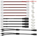 【期間限定ポイントUP】GTIWUNG LEDテープ 延長用 ワンタッチコネクタ 2ピン 8mm 3528 2835 SMD 単色用 半田付け不要LEDストリップ接続変換器コネクタ(6個) LEDテープ装飾直角スナップコネクタ(8個)DCコ