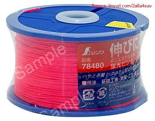 【期間限定ポイントUP】シンワ測定(Shinwa Sokutei) ポリエステル水糸 リール巻 太 270m 蛍光ピンク 10個入 50179