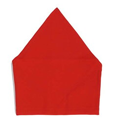 【期間限定ポイントUP】ひとりでかぶれるゴム付き子供用三角巾　無地（紺・赤・ピンク・水色・格子柄水色・格子柄ピンク・白） (赤)