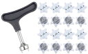 【期間限定ポイントUP】交換用ゴルフシューズ 16個セット ゴルフ用釘レンチ付属 スパイク鋲 交換用スパイク鋲 ゴルフシューズ靴鋲 滑り止め 簡単脱着 ホワイト...