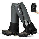 【期間限定ポイントUP】HIKENTURE ゲイター 防水・ロング・登山 高耐久性 レッグカバー 軽量 登山スパッツ トレッキング アウトドア バイク 男女兼用 収納袋付き 泥除け 砂よけ 雨雪悪天候対策 (ブラック&グレー・S)(4)
