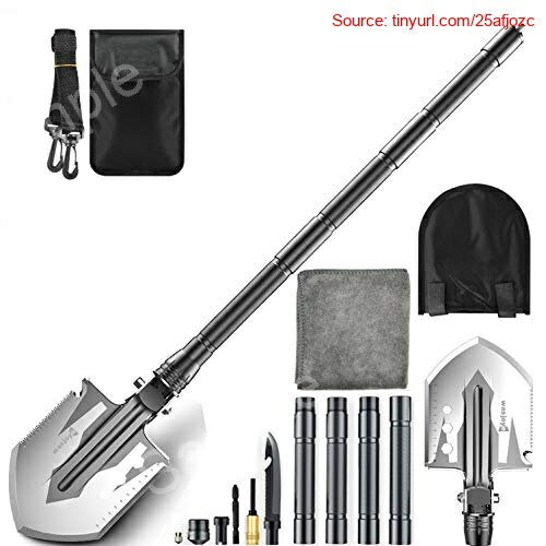 【期間限定ポイントUP】WASJOYE スコップ 多機能シャベル 折りたたみ 91CM 18種機能 高強度 錆びない 車載スコップ 防災 雪かき 園芸 キャンプ アウトドア用 収納バック付き