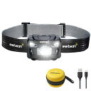 【期間限定ポイントUP】Everbeam H6 Pro LED充電式ヘッドランプ、モーションセンサーコントロール、650ルーメン輝度 30時間の実行時間1200...