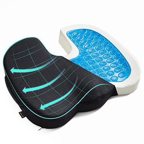 MyComfort 低反発クッション 座布団 ジェル内蔵ハイグレードモデル ブラック