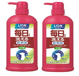 【期間限定ポイントUP】ライオン (LION) ペットキレイ 毎日でも洗えるリンスインシャンプー 犬用 ポンプ 550mLx2個パック (まとめ買い)