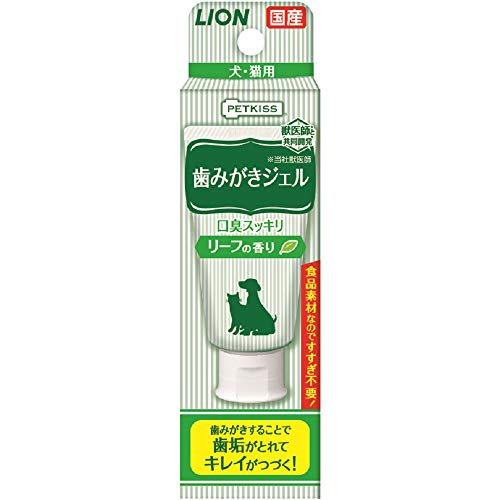 【期間限定ポイントUP】ライオン (LION) ペットキッス (PETKISS) 歯みがきジェル リーフの香り 40g